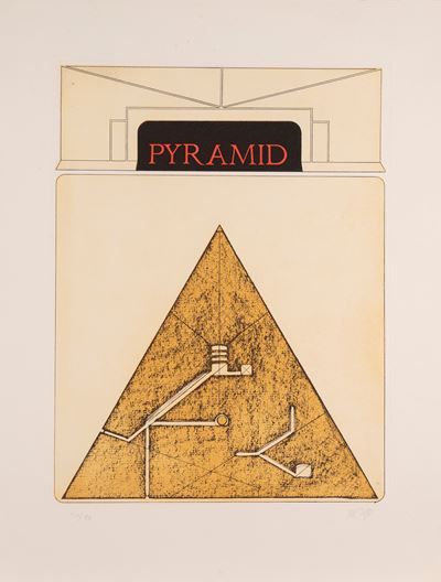 Pyramid — acquaforte acquatinta a colori