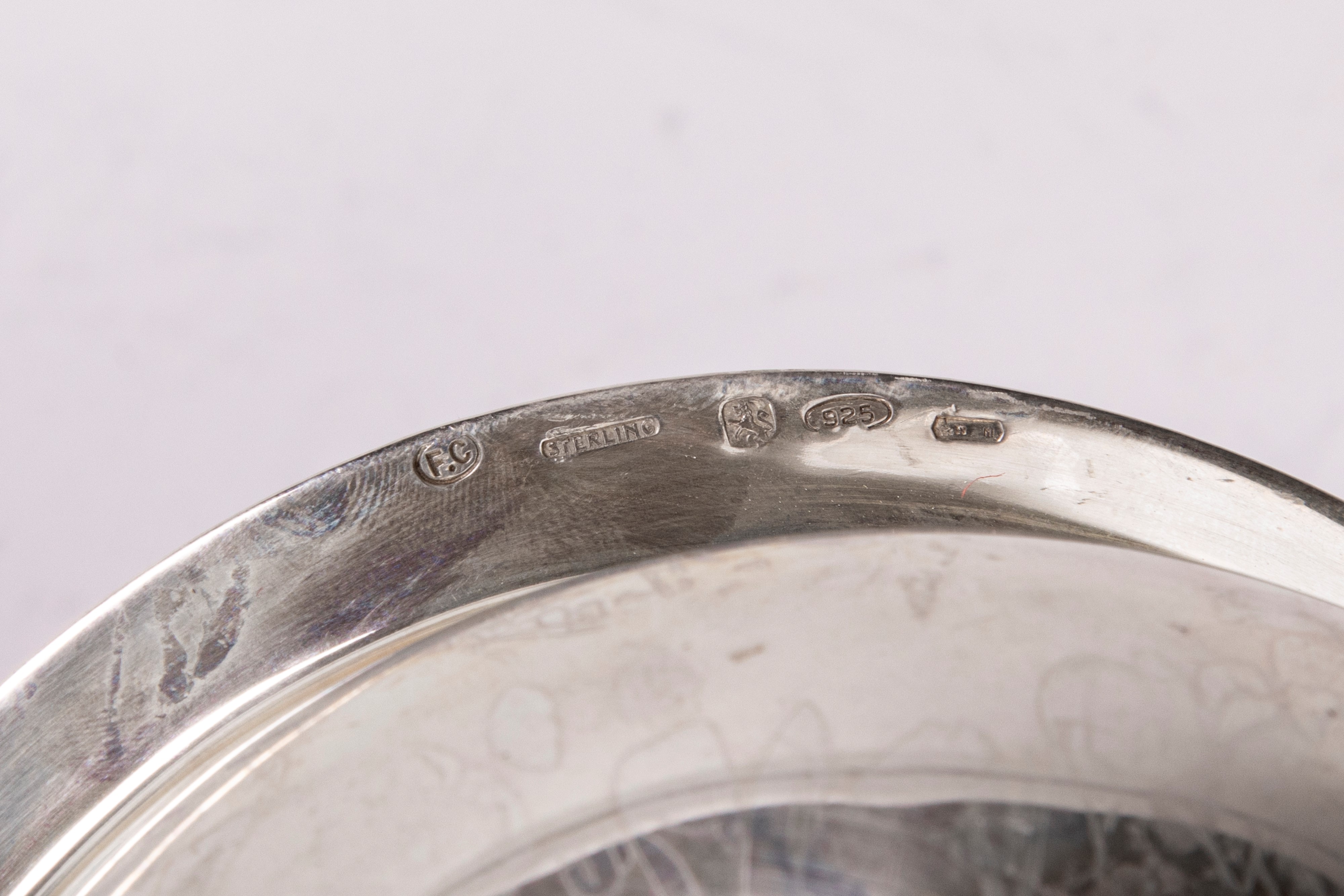 Ciotola e vasetto in argento 925, Italia, metà secolo XX