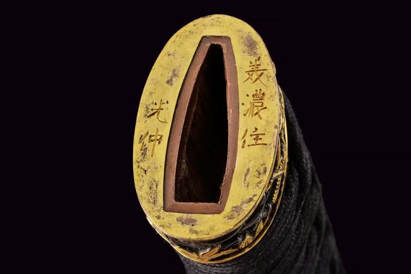 Bel Daisho, con katana recante firma Kanefusa