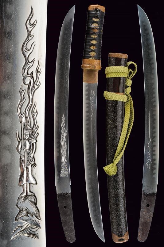 Ko-wakizashi con bel koshirae