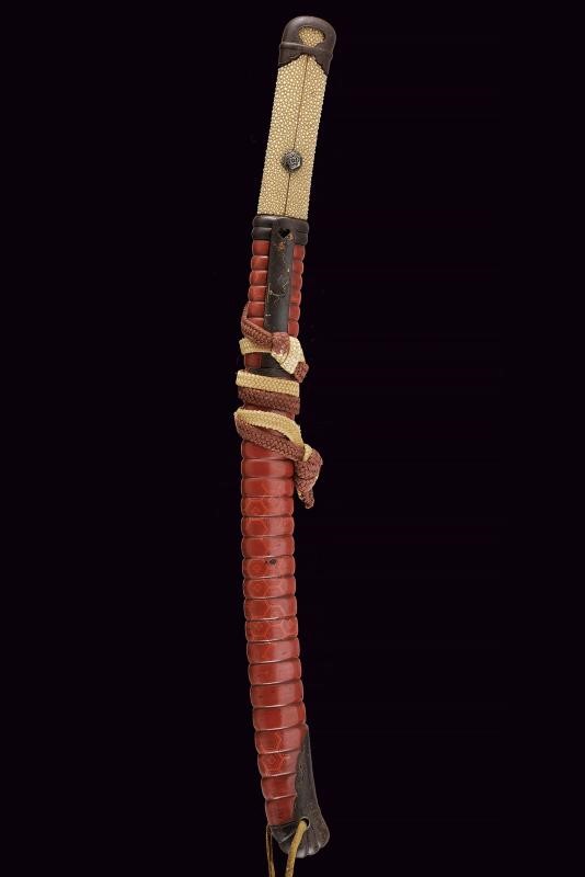 Bellissimo ko-wakizashi di scuola Mino con Mon di Oda Nobunaga