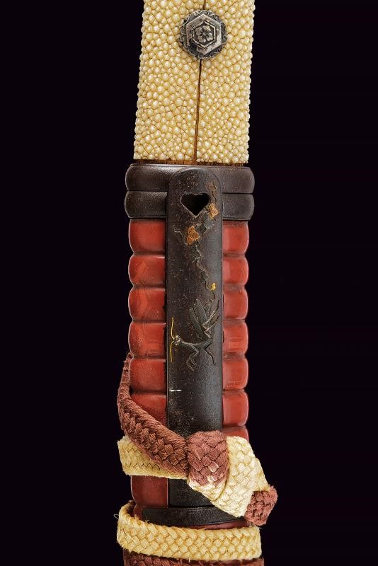 Bellissimo ko-wakizashi di scuola Mino con Mon di Oda Nobunaga