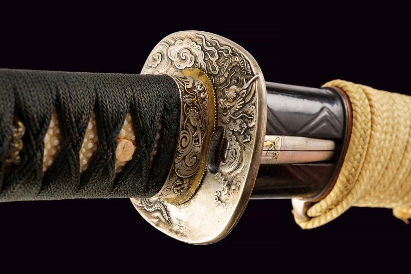 Importante wakizashi firmato Omi no kami Fujiwara Tsuna Hiro