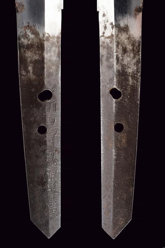 Importante wakizashi firmato Omi no kami Fujiwara Tsuna Hiro