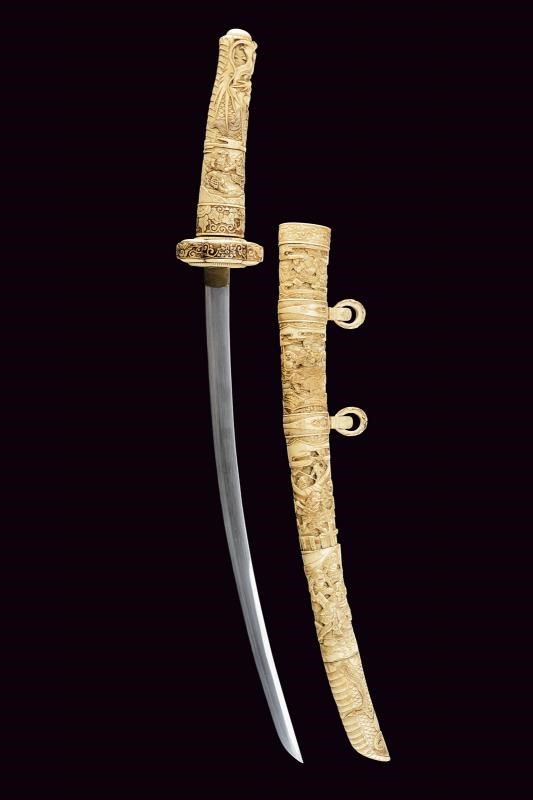 Wakizashi in bellissimo koshirae in osso