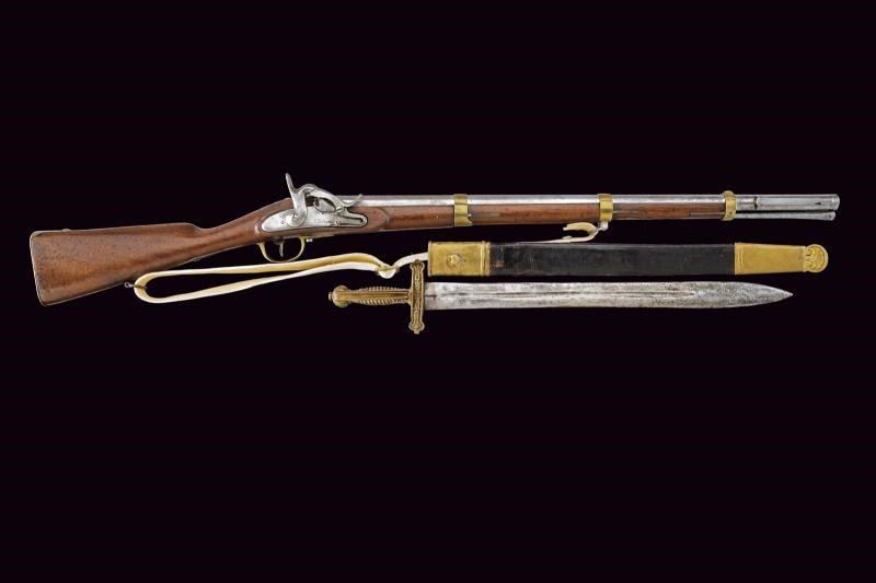 Fucile a luminello con daga, per Guardie Boschive del Lombardo-Veneto