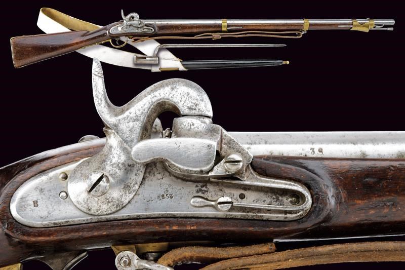 Raro fucile sistema Augustin da cadetto mod. 1842 con baionetta