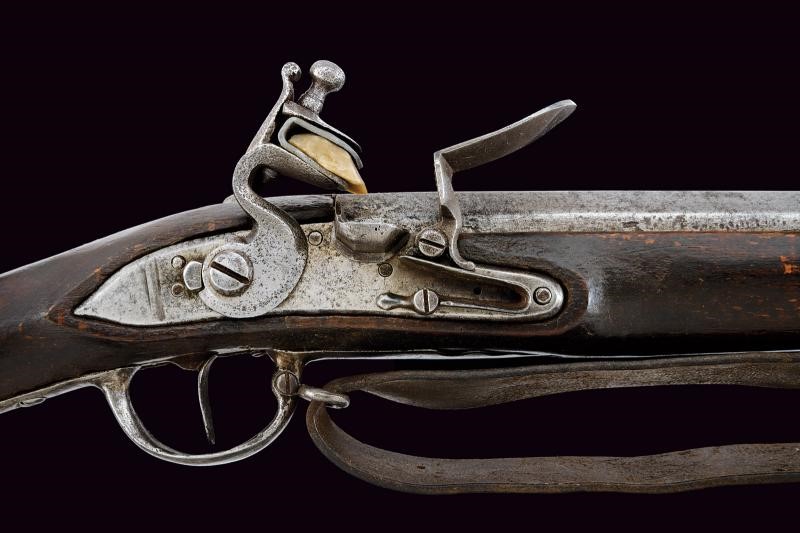 Raro fucile a pietra focaia da dragone convertito per truppe fluviali (Tschaikisten) mod. 1770