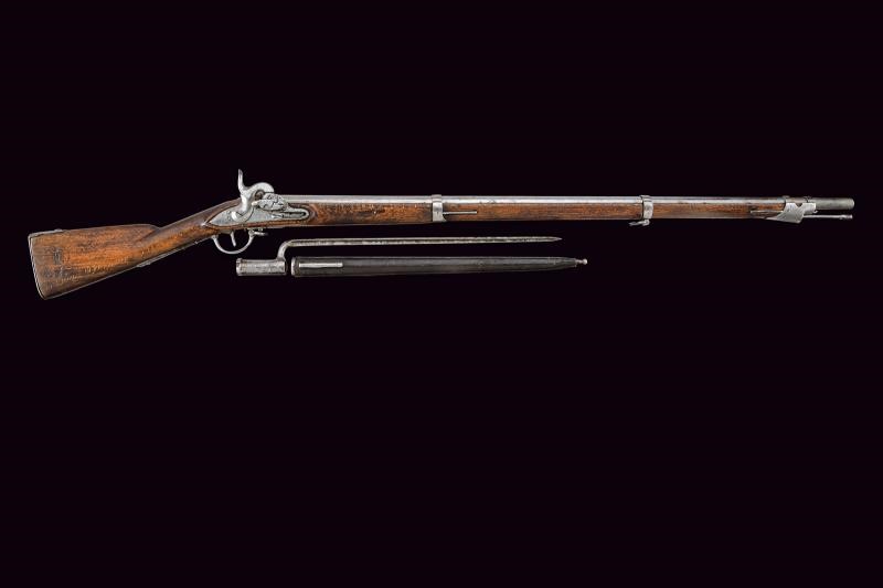 Raro fucile da fanteria sistema Augustin mod. 1828/40 con baionetta