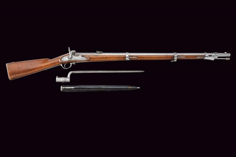 Raro fucile Lorenz da cadetto mod. 1854 con baionetta