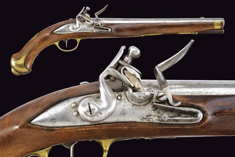 Pistola a pietra focaia, epoca 1730
