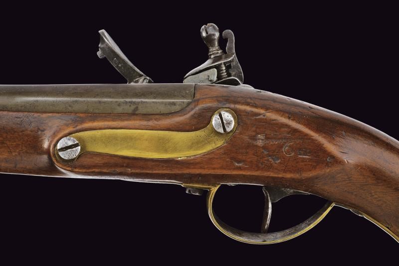 Rara pistola a pietra focaia da ufficiale di fanteria mod. 1809