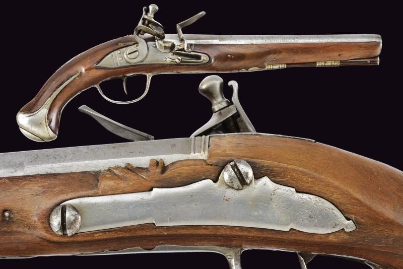 Rarissima pistola a pietra focaia da ufficiale di cavalleria Mod. 1770