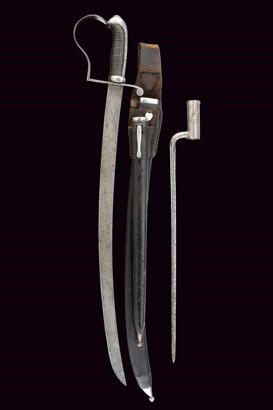 Sciabola da fanteria mod. 1836 e baionetta a ghiera per fucile mod. 1799