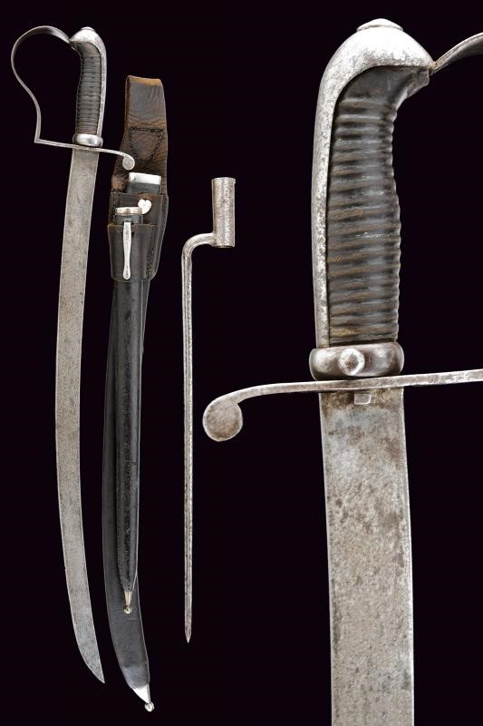 Sciabola da fanteria mod. 1836 e baionetta a ghiera per fucile mod. 1799