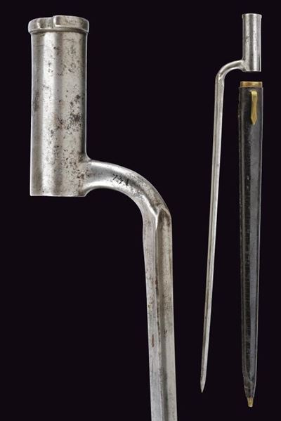 Baionetta a manicotto mod. 1799, ferro e cuoio, Austria