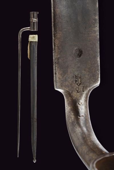 Baionetta a ghiera per fucile delle Guardie Boschive, Austria, lunghezza 55.9 cm