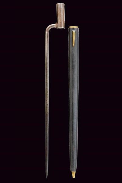 Baionetta a manicotto per fucile Gendarmeria del Lombardo-Veneto, Modello 1846, tecnica austriaca...