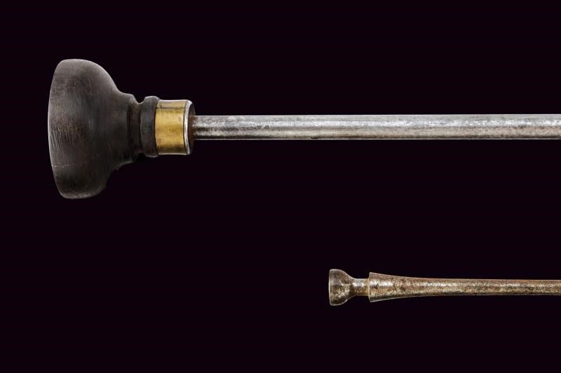 Bacchetta per Doppelstutzen, ferro e pomo in legno, lunghezza 71 cm, Austria