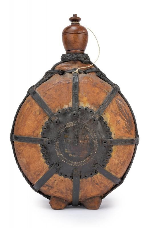 Borraccia in legno tornito, Impero austro-ungarico, 1884