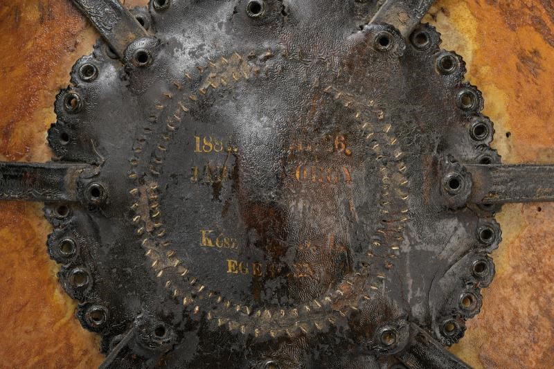 Borraccia in legno tornito, Impero austro-ungarico, 1884