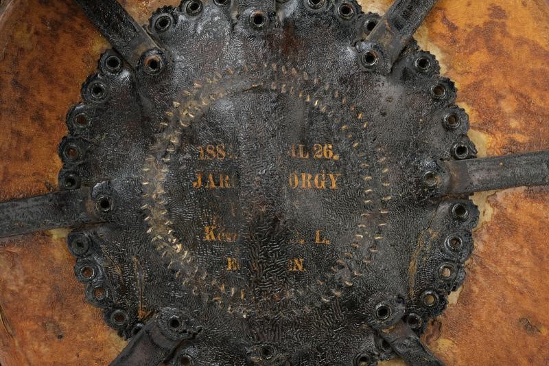Borraccia in legno tornito, Impero austro-ungarico, 1884
