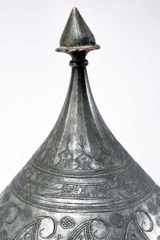 Elmo Ottomano, rame argentato, altezza 25 cm