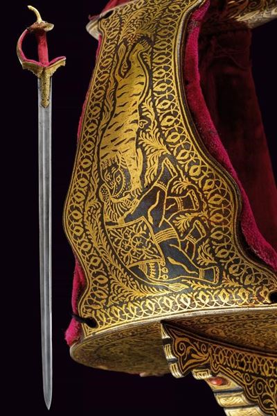 Firangi, Lama ageminata in oro - India, lunghezza 113 cm