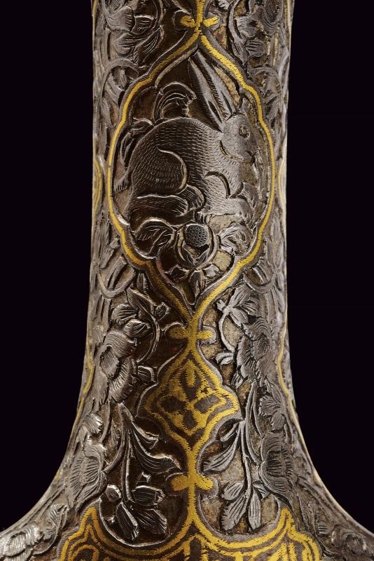 Kandshar indopersiano con fodero dipinto, lunghezza 37.5 cm