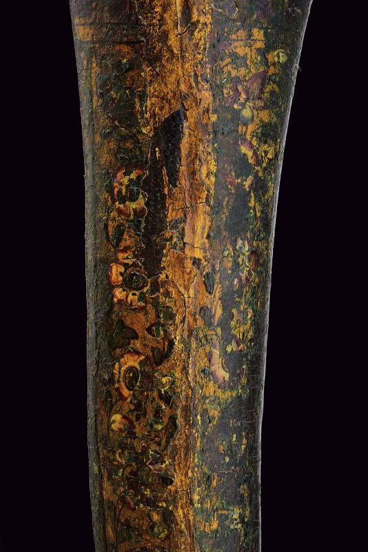 Kandshar indopersiano con fodero dipinto, lunghezza 37.5 cm