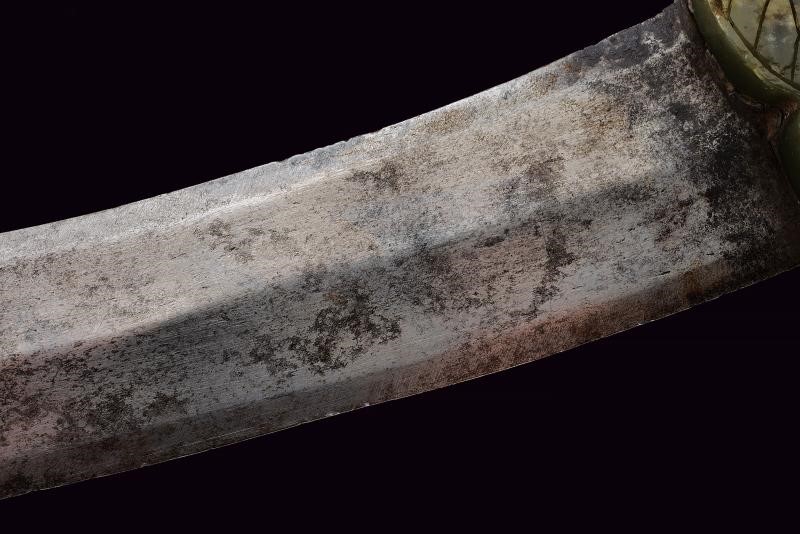 Kandshar con impugnatura in giada, India, lunghezza 39.5 cm