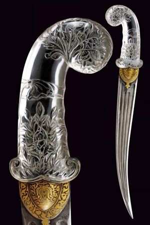 Kandshar con impugnatura in cristallo di rocca