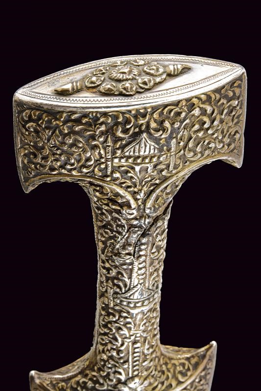 Lungo Jambiya in argento, Turchia, lunghezza 50.5 cm