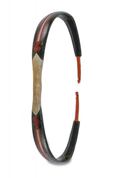 Arco dipinto a mano, tecnica India, larghezza 46 cm