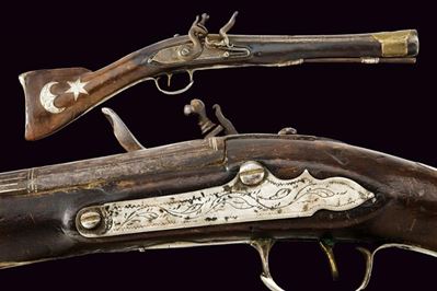 Pistola a tromboncino a pietra focaia, Turchia, lunghezza 53,8 cm