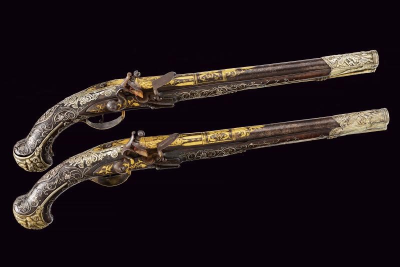 Pistole a pietra focaia, Turchia, lunghezza 50.5 cm