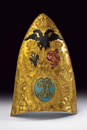 Rara placca per mitria da ufficiale del Reggimento Dragoni della Guardia