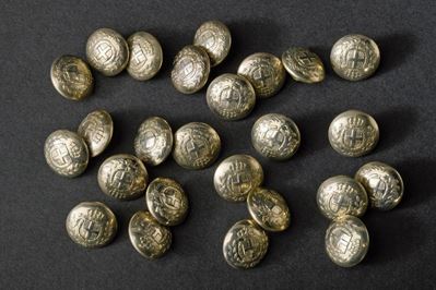 Regno d'Italia, Lotto di venticinque bottoni in lamina d'argento con stemma sabaudo