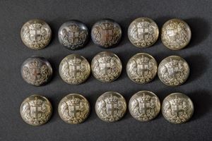 Lotto di quindici bottoni di casa Savoia