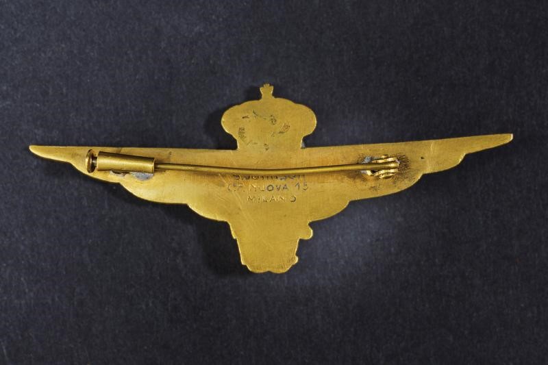 Distintivo da paracadutisti Libici, metallo dorato e smalti, lunghezza 7.8 cm