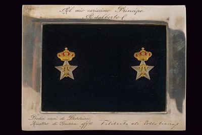 Stellette da aiutante di campo, Regno d'Italia, argento con monogramma 'T'
