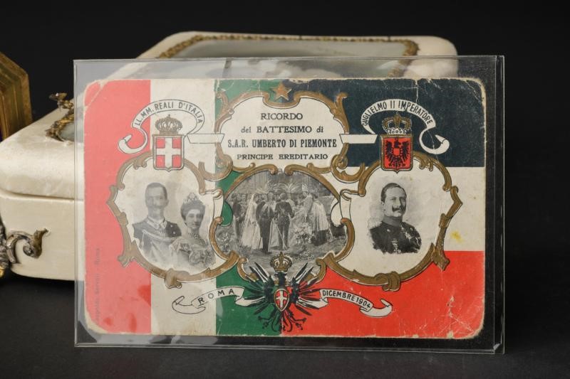 Scatolina commemorativa del battesimo di Umberto II di Savoia, Regno d'Italia
