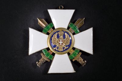Ordine civile e militare dell'Aquila romana, Repubblica Sociale Italiana, diametro 5.2 cm.