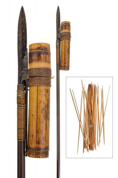 Lancia con cerbottana (Sumpitan), tecnica Kalimantan, lunghezza 198 cm