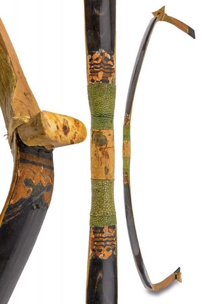 Arco Mancese, Dinastia Qing, legno e corno, lunghezza 125 cm