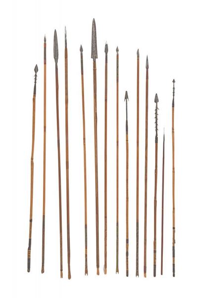 Lotto di quindici frecce, Asia, lunghezza 72 - 81 cm