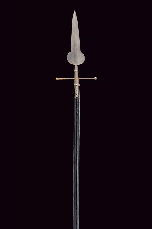 Mezza picca da ufficiale, ferro e legno, altezza 211 cm