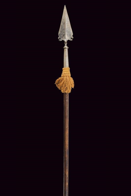 Mezza picca da ufficiale, lama a foglia con nodo balaustre