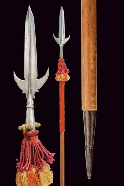 Spuntone da ufficiale, lama dritta con nodo ottagonale, altezza 185 cm