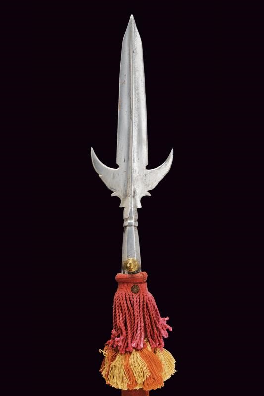Spuntone da ufficiale, lama dritta con nodo ottagonale, altezza 185 cm